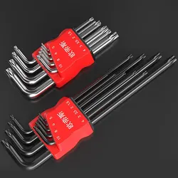 9PCS Alloy Steel Double-End Screwdriver Hex Set Spanner Allen Key Hexagon Flat Ball Torx Star Head Wrench Hand Tool