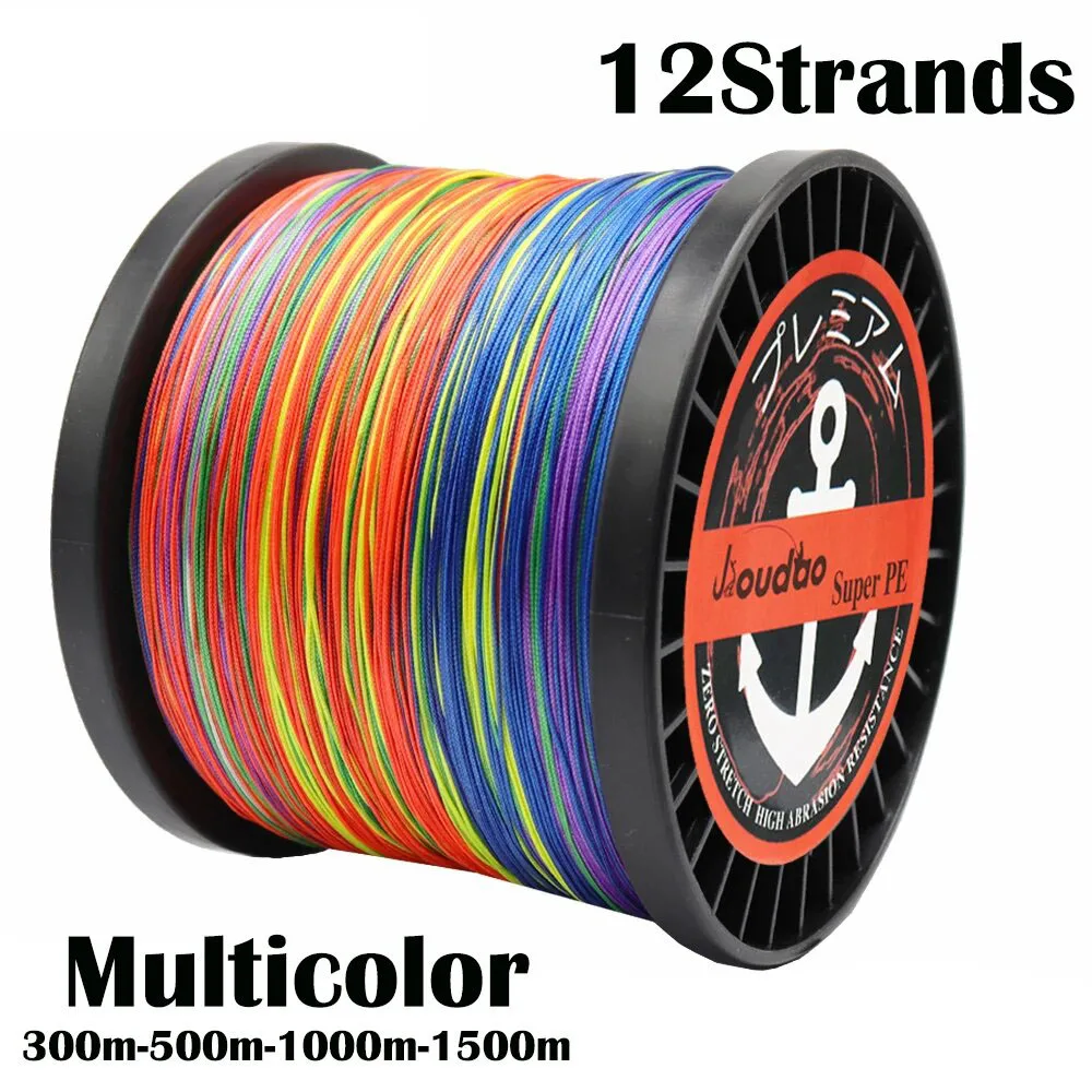 12 Strands Braided Line Multifilament  40 - 205LB  Multicolor Super Strong Japan PE Line Saltwater Fishing Wire