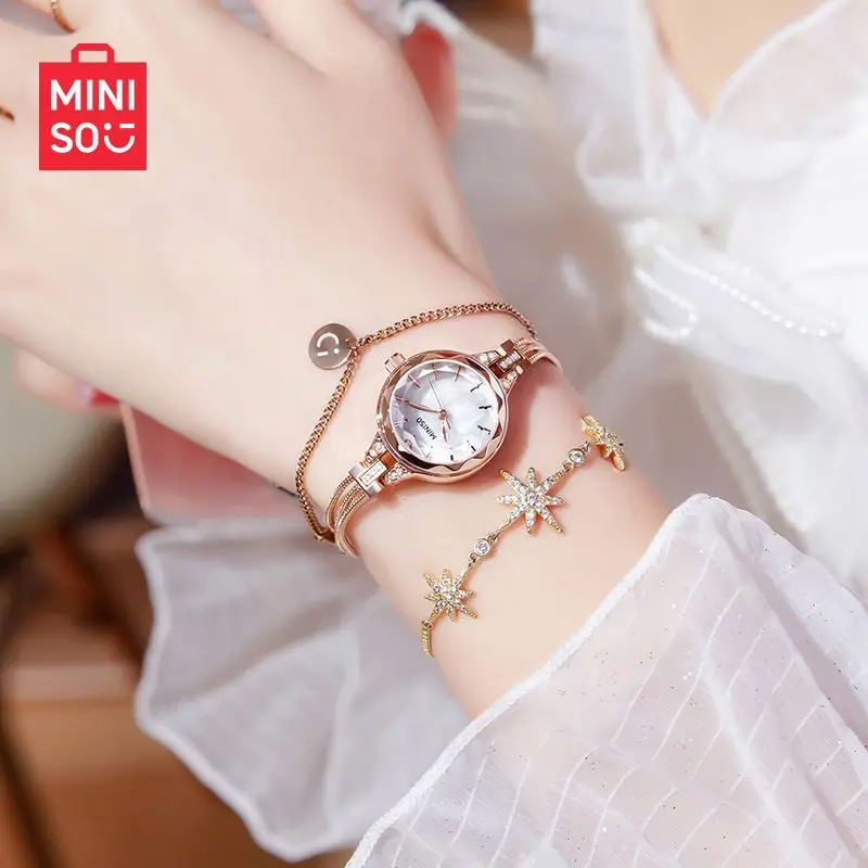 Miniso Bracelet Delicate Disc Watch, Ins Girls Quartz Watches