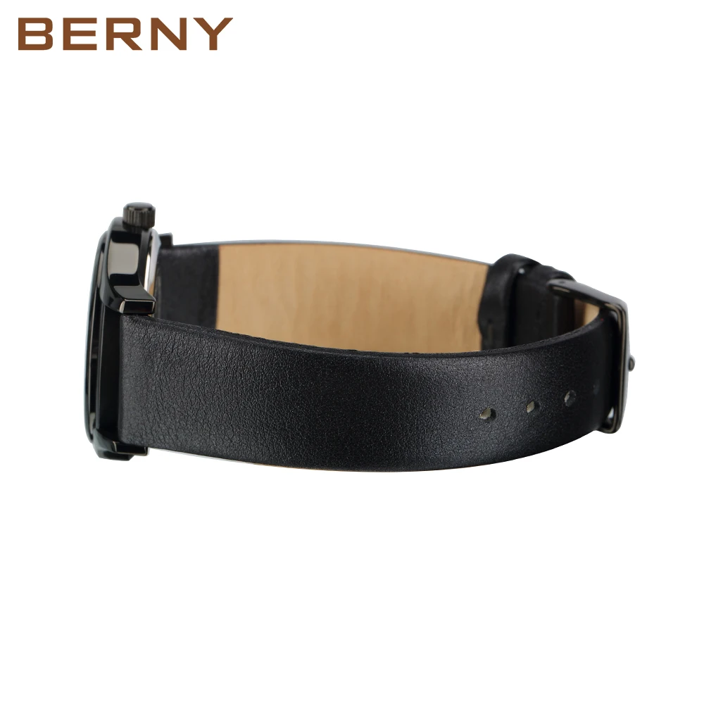 BERNY Japan Quartz Watch for Women Genuine Leather Bracelet Ladies Dress Waterpoof Reloj De Senoras Luxury Band Business Watches