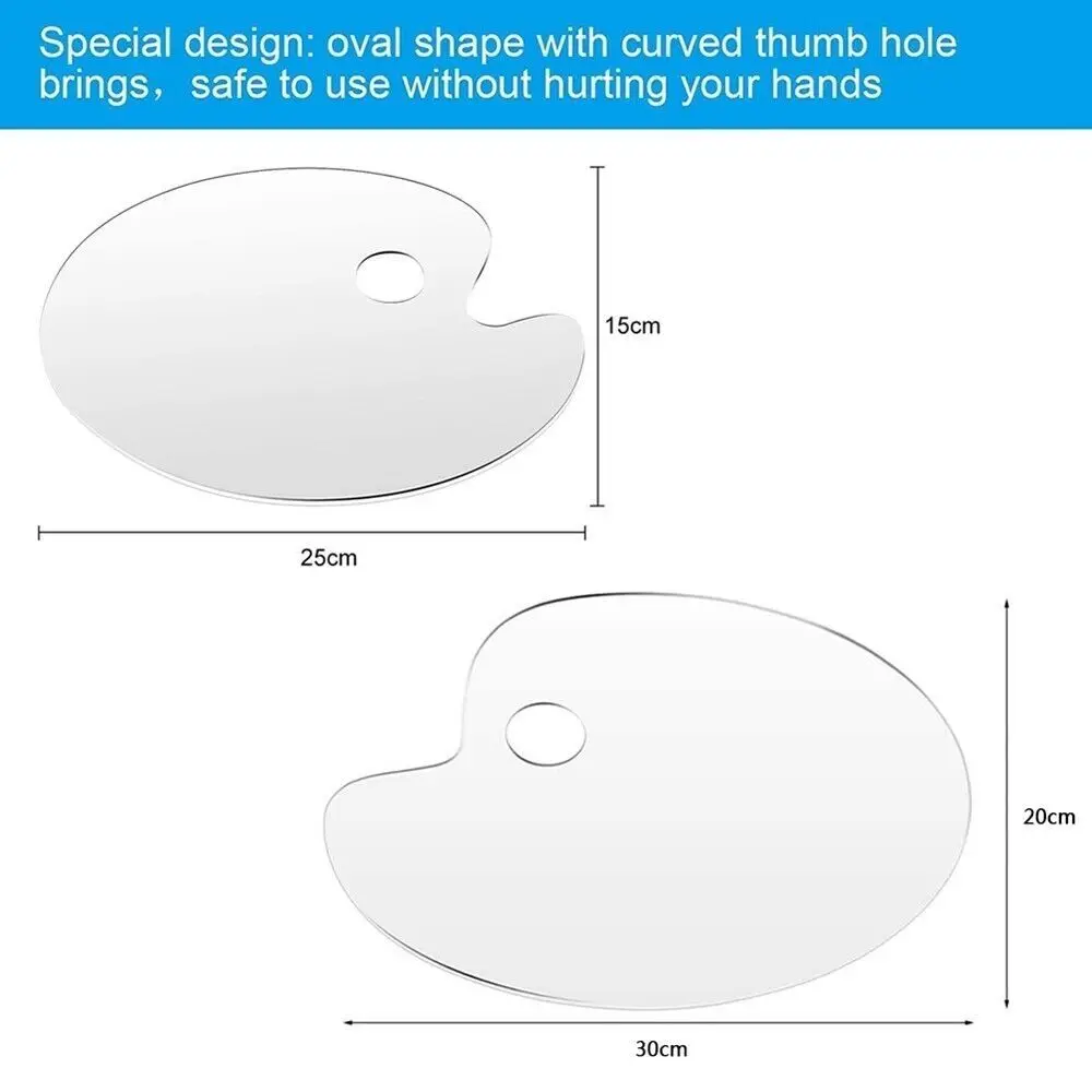 Bandeja De Tinta Acrílica Clara, Paletas Transparentes, Guache, Palete De Pigmento Oval, Suprimentos De Desenho, Alta Qualidade