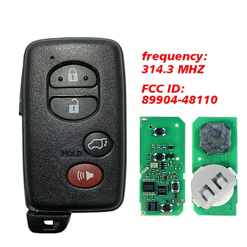 

CN007204 Aftermarket 4 Button Smart Key Fob FCC HYQ14AAB PN 89904-48110 Board 271451-0140 For Toyota Highlander 2008-2013