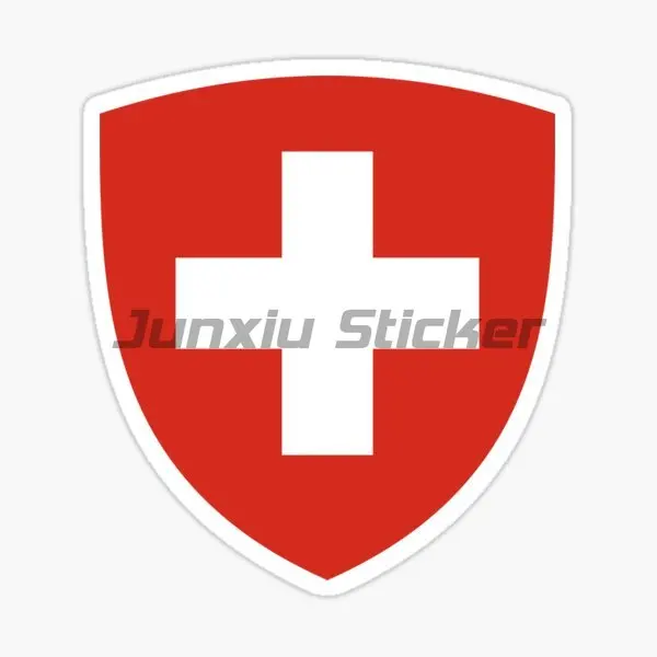 Switzerland Swiss Flag Alpine Cross Sticker Laptop Window Motorcycle Accessories Car Truck Decoration Decals Customizable