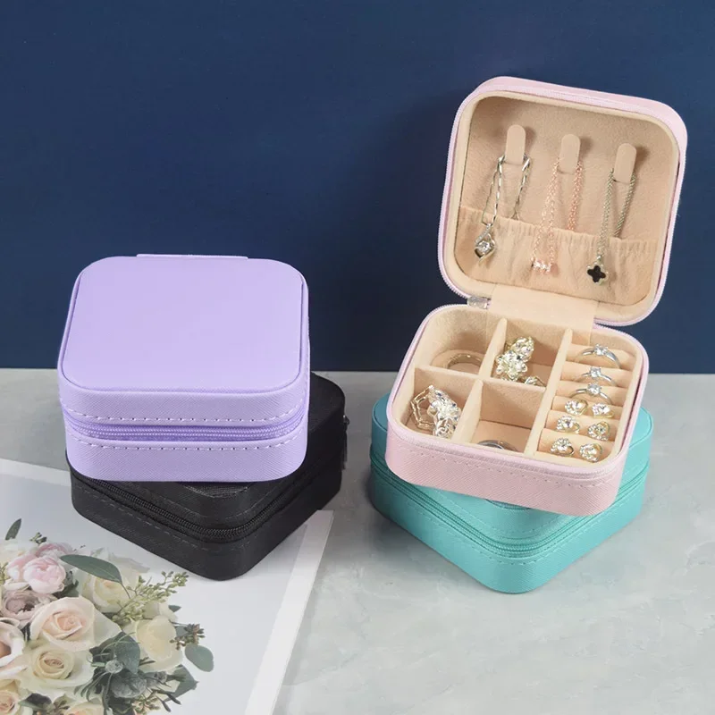 Portable Accessory Box Earrings Earrings Necklaces Rings Storage Jewelry Boxes Travel Jewelry Storage Bag Organizer Display Box
