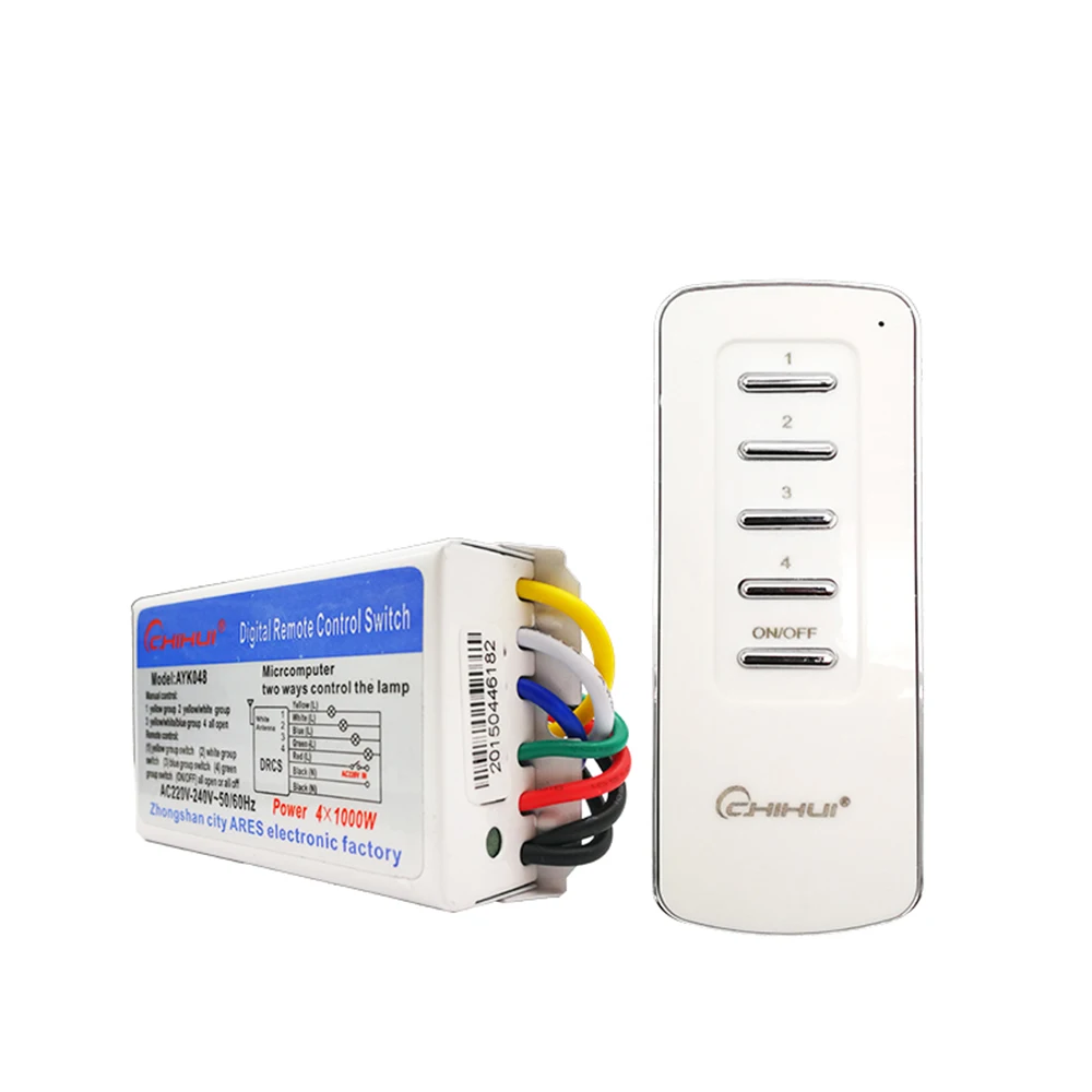 AC 220V Smart Digital Wireless Remote Control Switch 4 Ways 5 Sections ON/OFF Wall Receiver Transmitter 2 ways 3 Ways for Lamps