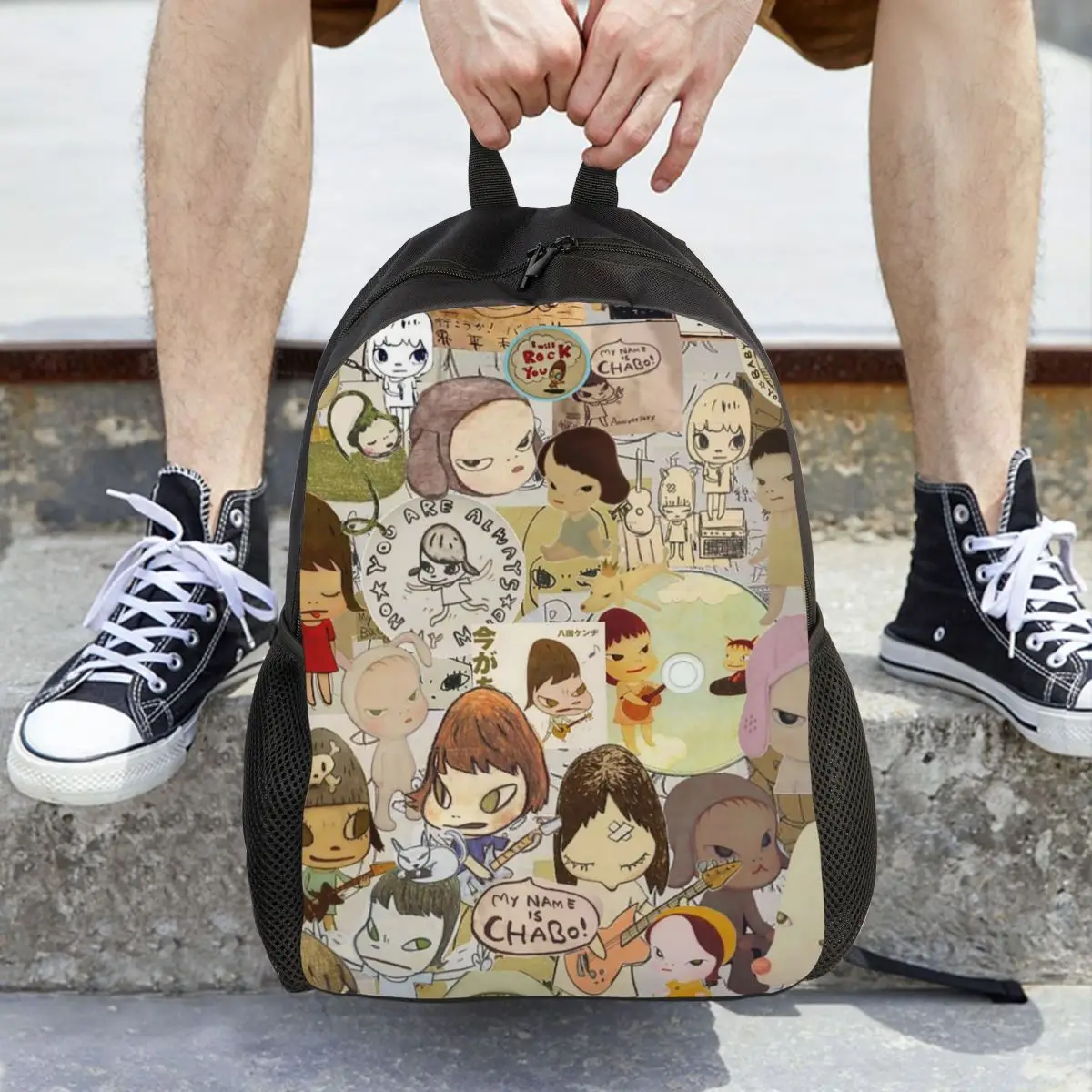 

Рюкзак Yoshitomo Nara, Лидер продаж, рюкзак большой емкости, детская сумка для книг, школьная сумка, сумки на плечо для мужчин и женщин