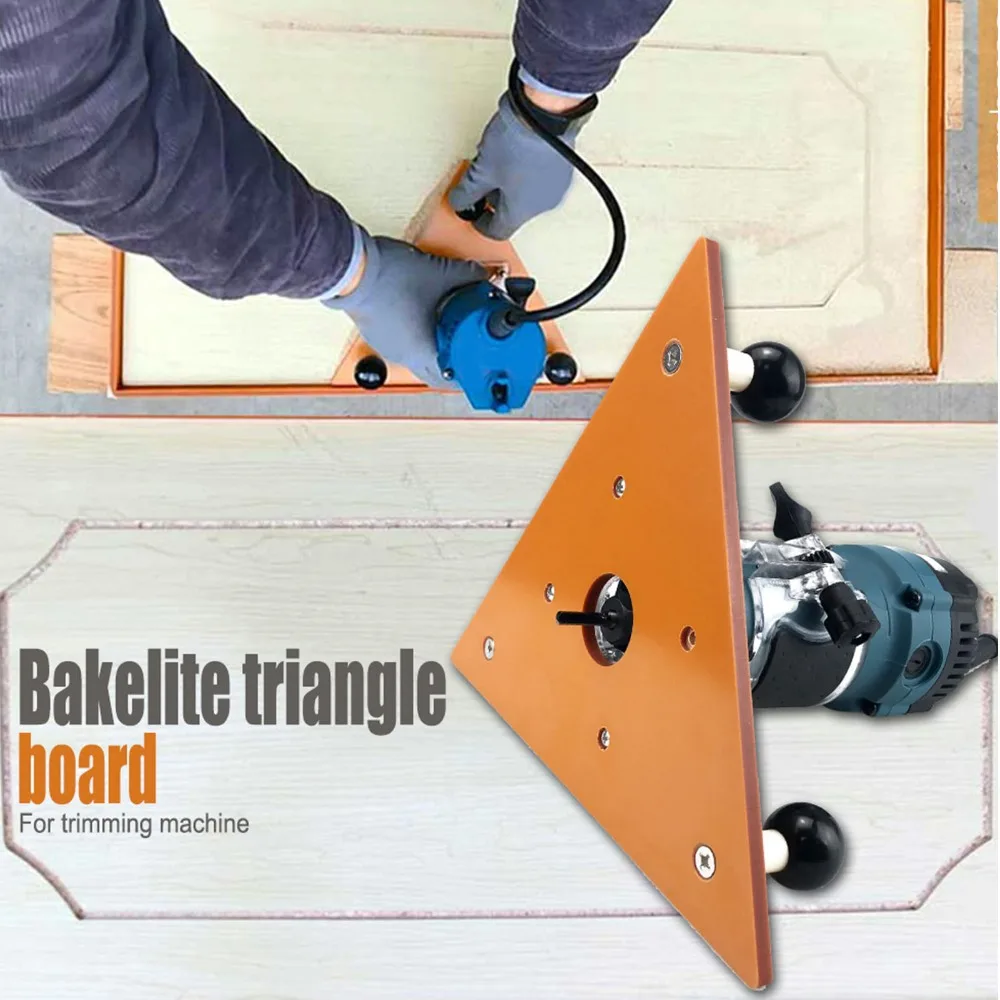 ABS Engineering Plastic Router Base 65mm Triangular Base Trimming Machine Balance Plate Chamfering Curve Cutting