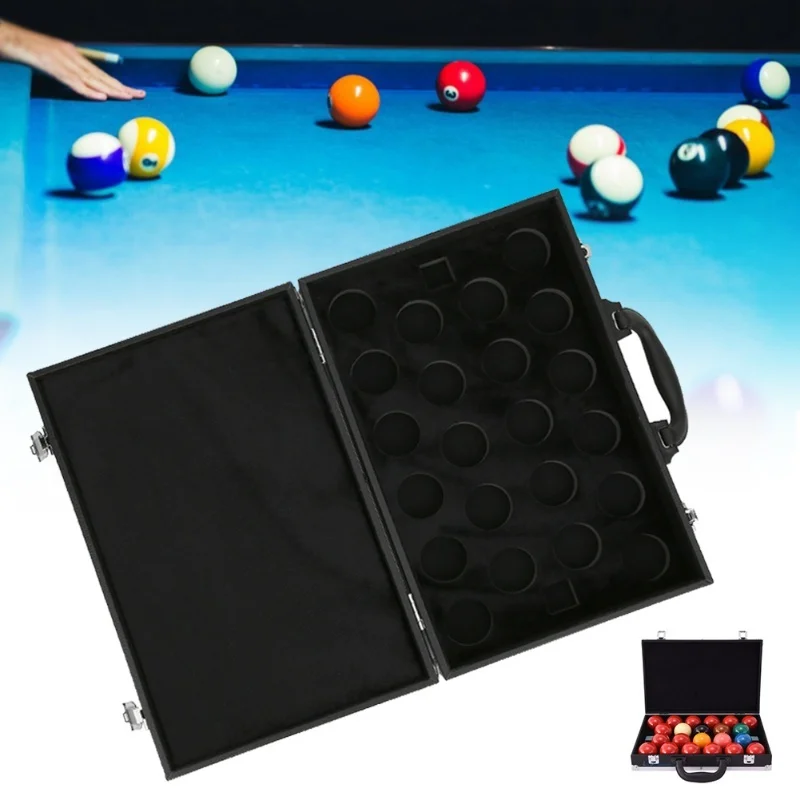 

Billiard Balls Storage Box Billiards Snooker Pool Carrying Case With Handle Accessory