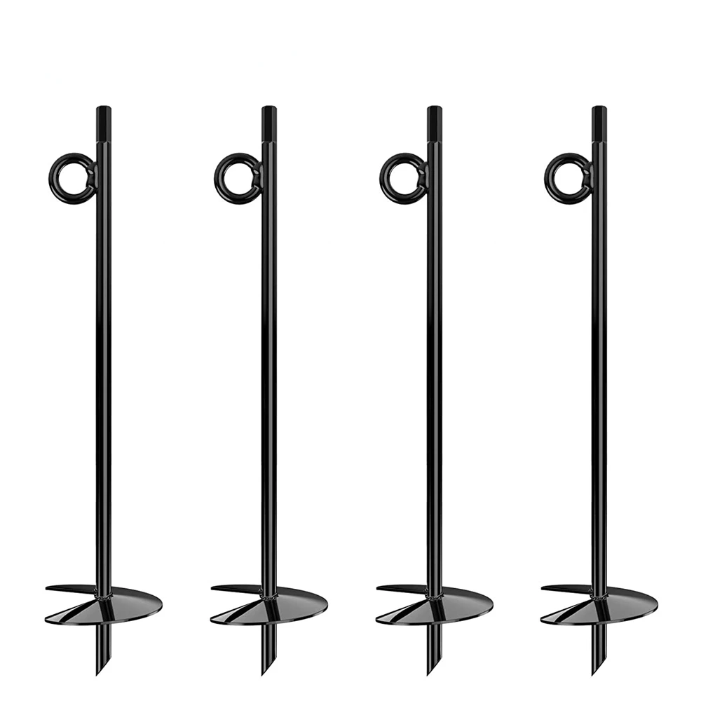 

4PCS 3x15" Ground Anchors, Heavy Duty Earth Hook for Camping Tent, Canopies, Car Ports, Sheds, Swing Stakes Set