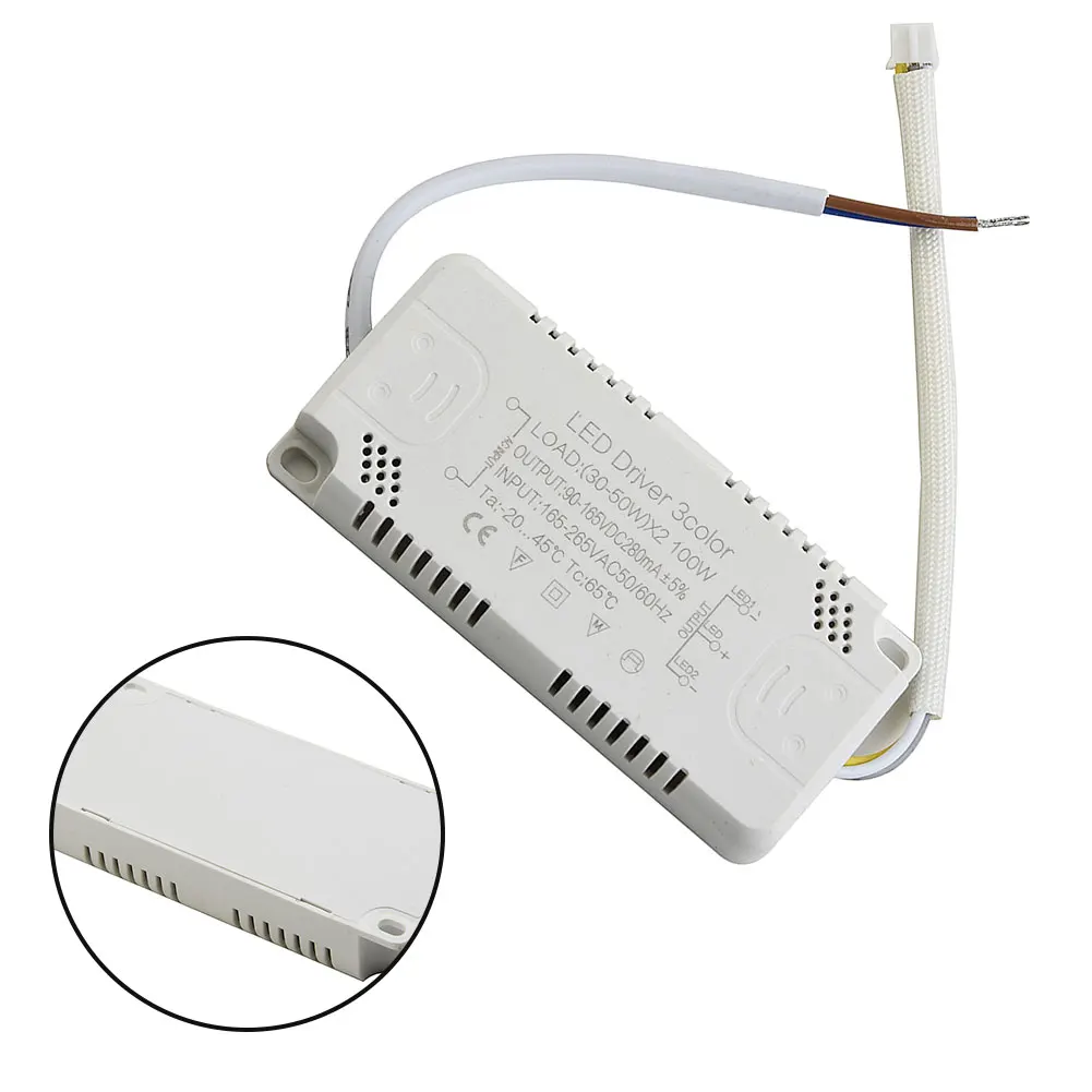 LED Driver 3color Adapter For LED Lighting Non-Isolating Transformer AC165-265V 8-24W 20-40W 30-50W 40-60W 50-70W LED Driver