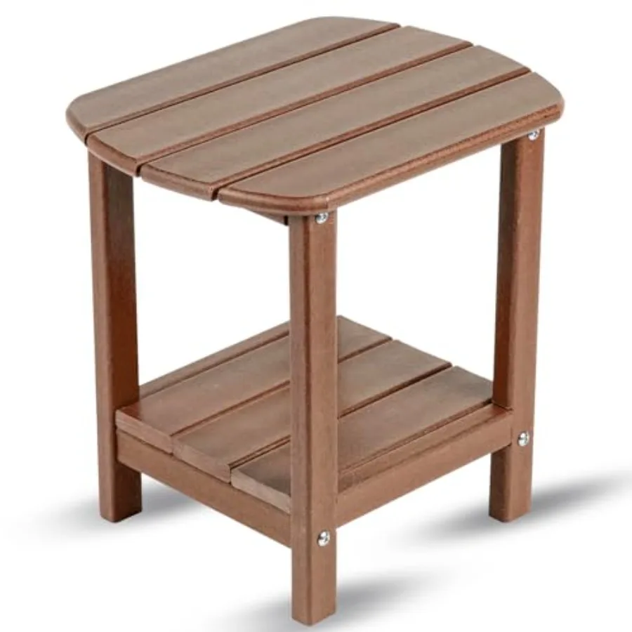 

BZY Adirondack Outdoor Side Table Square 2-Tier Patio Table with Weatherproof HDPE Material Low Maintenance Furniture for Pools