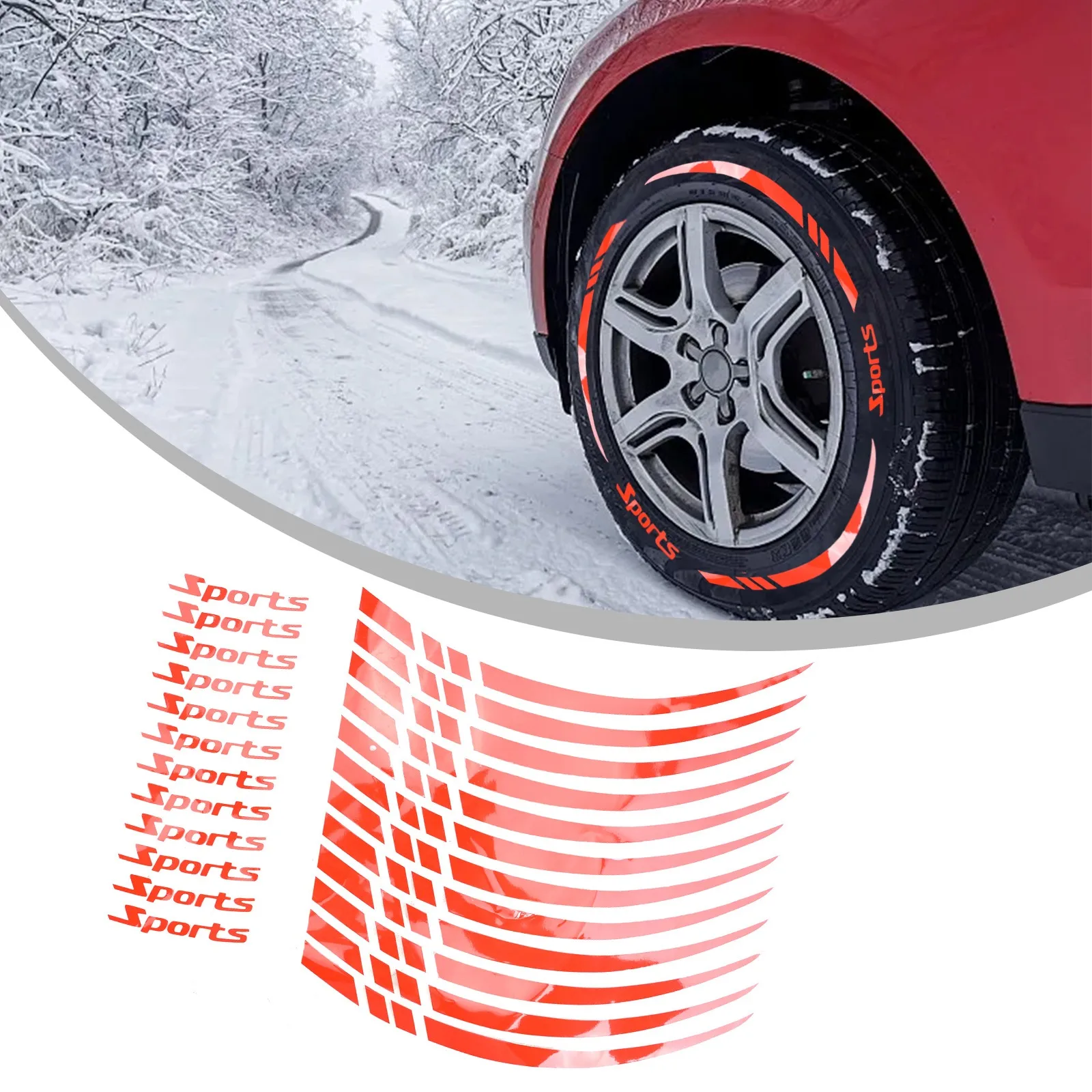 12PCS/1SET Motorcycle Bicy-cle Wheel Rim Stripe Wheel Decal Tape Reflective Sticker Anti-wearing Pre-venting Aging Non-deformat