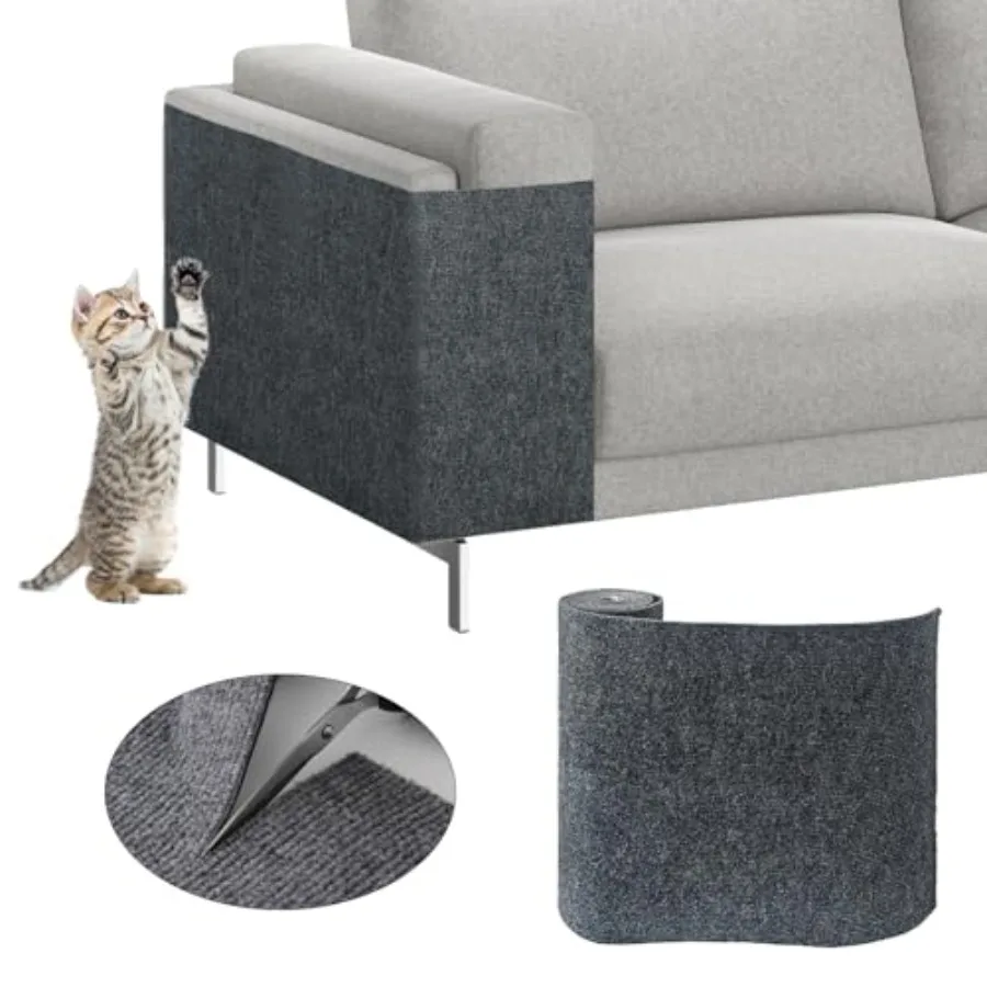 

78.7"x15.8" Trimmable Cat Scratching Mat SelfAdhesive Cat Scratch Furniture Protector Cat Scratching Post Carpet Covered Tree S