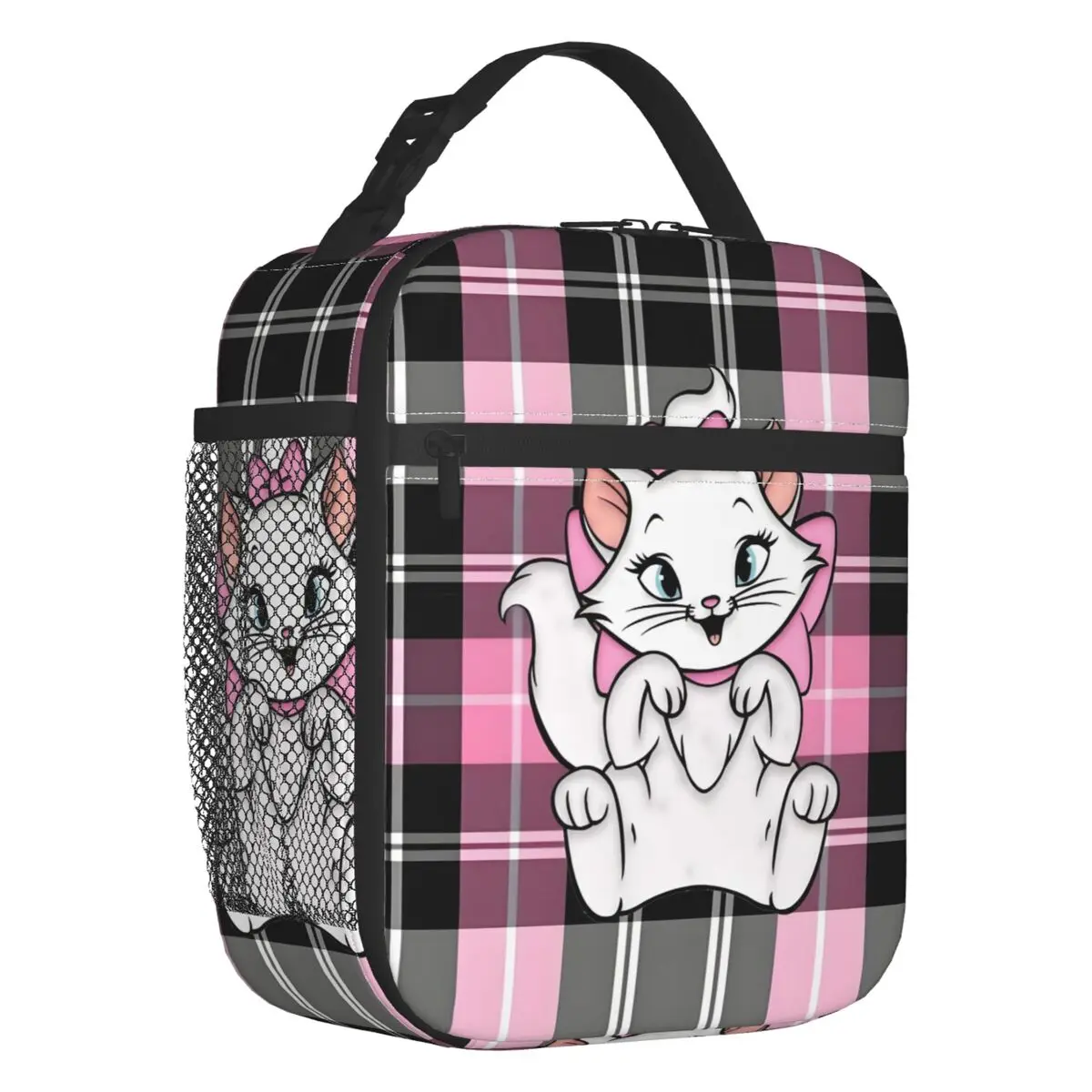 

Custom Marie Cat Insulated Lunch Bag for Women Portable Cartoon Movie Pink Kitten Film Cooler Thermal Lunch Box School Children