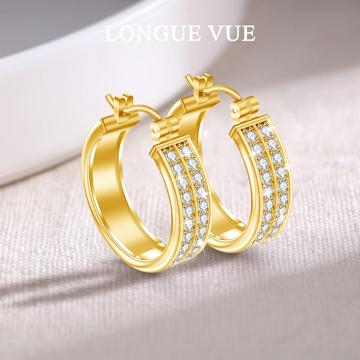 

Круглые серьги из серебра 925 пробы с муассанитом для женщин, модные позолоченные серьги-кольца 18 карат, ювелирные изделия, подарок на день рождения для девочек