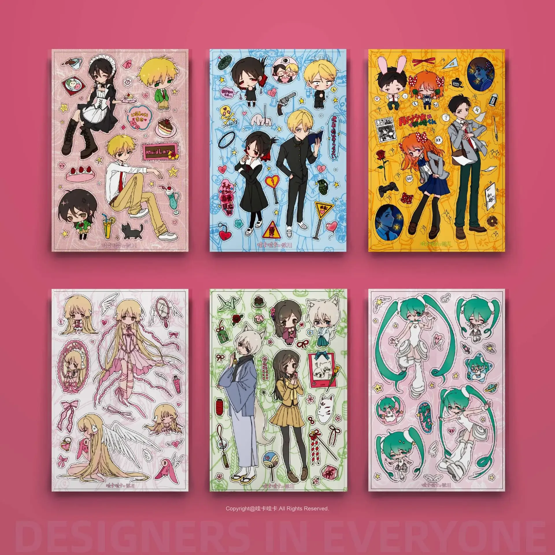 Girly Heart Handbook Character Sticker Creative Cutting Sticker Diy Handbook Material Guka