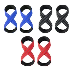 Figure 8 Word Weightlifting Padded Wrist Support Straps Deadlift Powerlifting Workout Pull-ups Bands Horizontal Bar Wristband