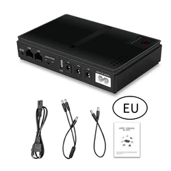 Gruppo di continuità da 10400 mAh Uscita interfaccia CC USB 5 V/9 V/12 V con porta LAN POE Alimentatore di backup UPS Spine UE/USA