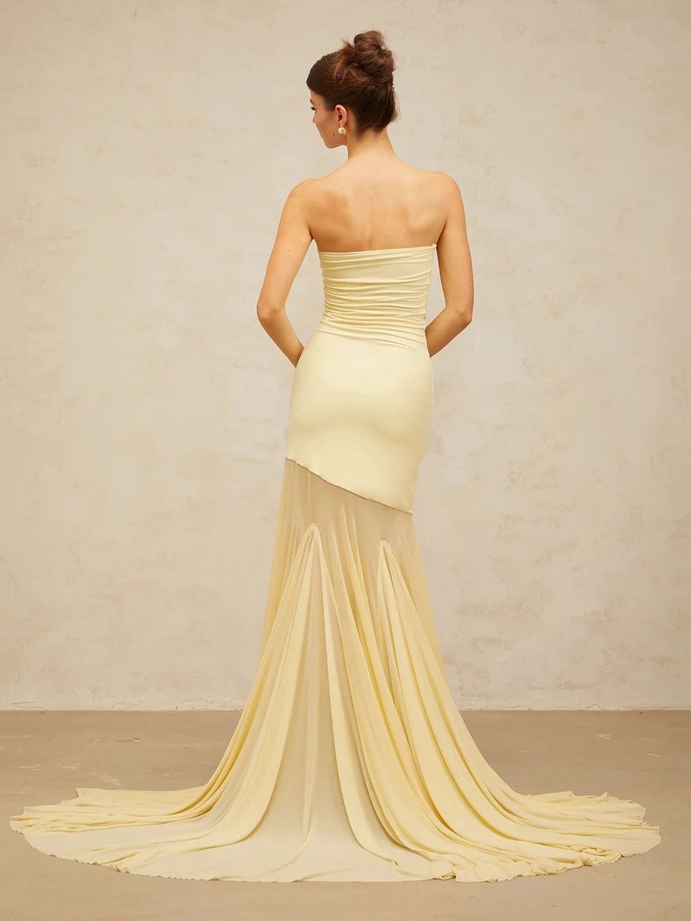 Modphy moda sem alças malha retalhos maxi vestido elegante sem mangas sem costas festa de férias casamento roupões longos 2025 novas mulheres