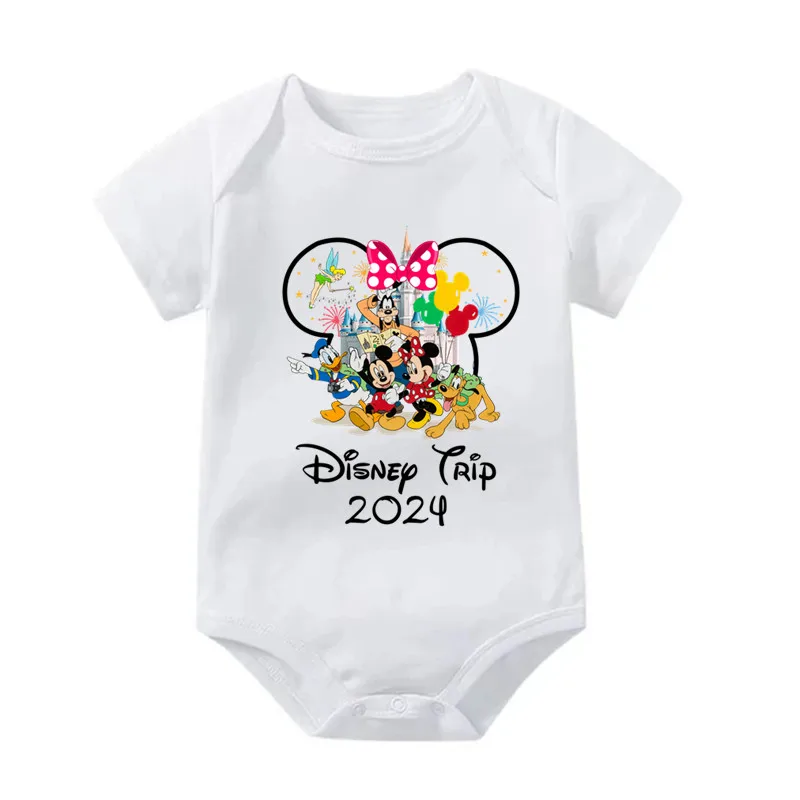 Cute Newborn Boys Girls 2024 Disney Trip Bodysuit 100% Cotton Romper Infant Toddler Jumpsuit