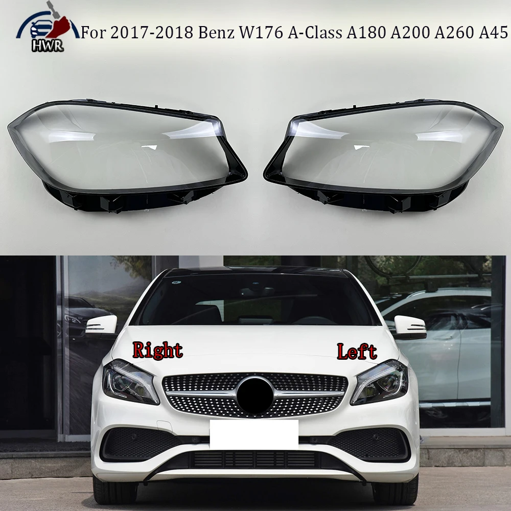 

Lampshade Headlamp Cover Lamp Shell Mask Headlight Shade Plexiglass For 2017-2018 Benz W176 A-Class A180 A200 A260 A45 AMG