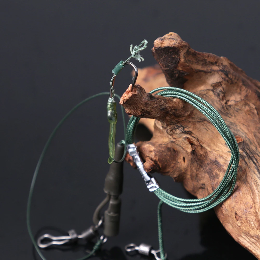 

1 Pcs Carp Fishing Rigs Hook Stainless Steel Black Nickel Plating Braid Coated Curve Barbed Hook Pack Fishing Gear Accessories