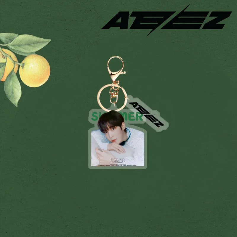 8Pcs Kpop ATEEZ Keychain Cartoon Kawaii Fashion Acrylic KeyRing Holder Gifts Keyring Hongjoong Seonghwa Yeosang San Fans Gift