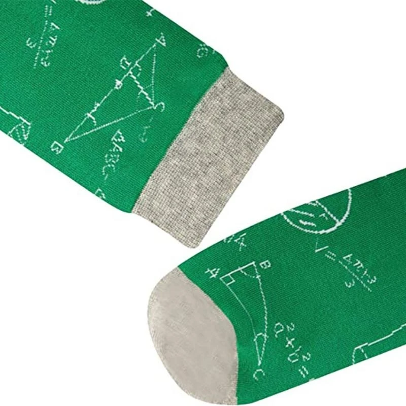 

Y5GC MENS MENS MENS MENS MATHEMATIC FROMULE PRINTED CRESS Носки носки алгебра Аннотация Математическая Смешная новинка средняя