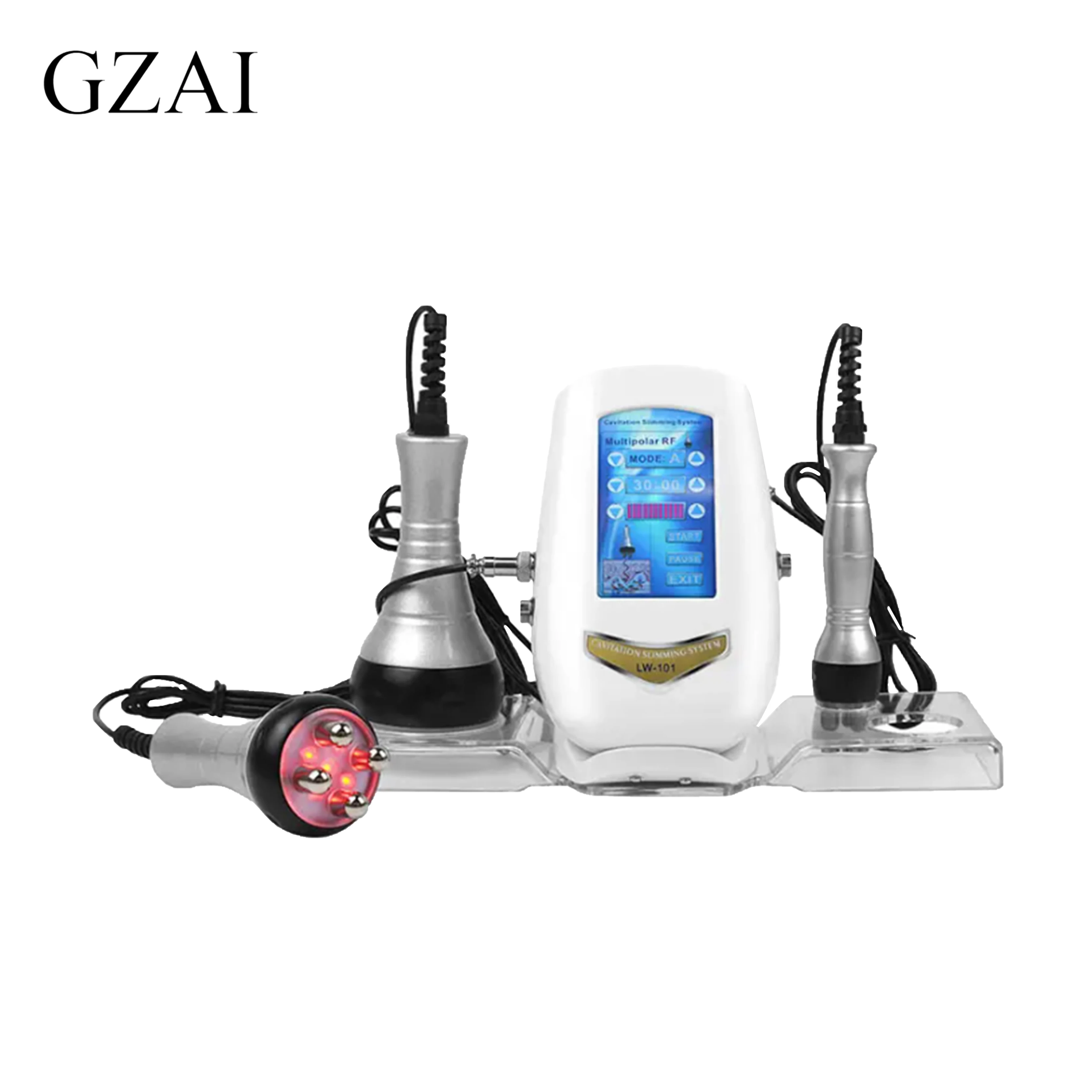 GZAI อัลตราโซนิก 40K 3IN1 Body Shaping Machine เครื่องนวดหน้า, ดูดสูญญากาศที่เพิ่มขึ้น, เครื่อง Cavitation สูญญากาศ