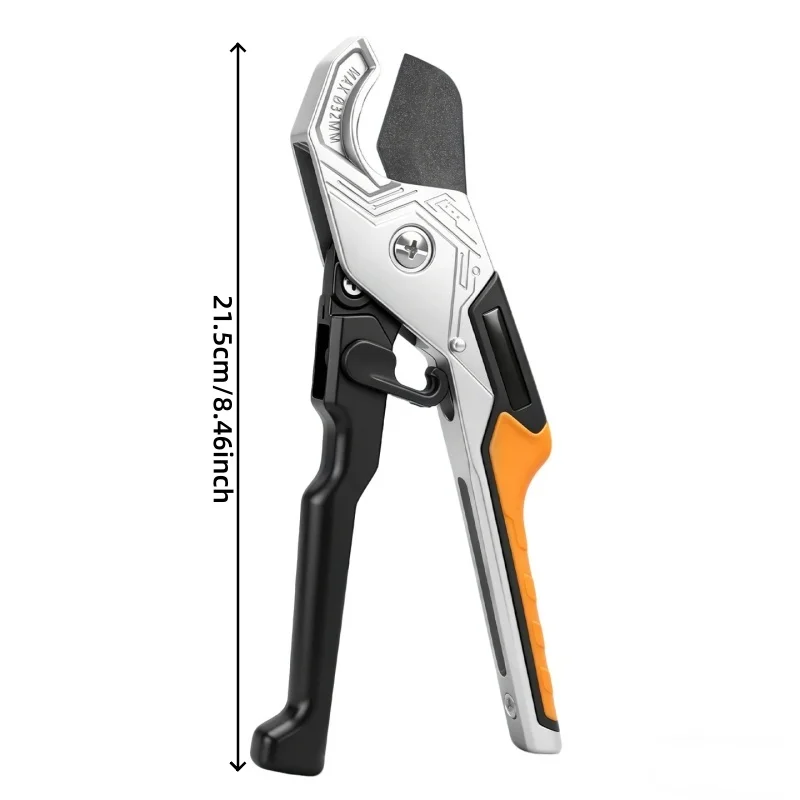Ratcheting Plastic Pipe Cutter, Heavy Duty One-Hand PVC & PEX Tubing Cutter for Home Improvement & Garden