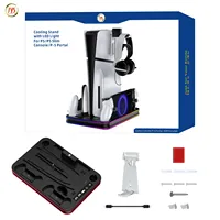 JYS-P5201 For PS5 slim multifunctional eficient cooling stand base for PS5 console 5modes RGB LED light handle charging clip