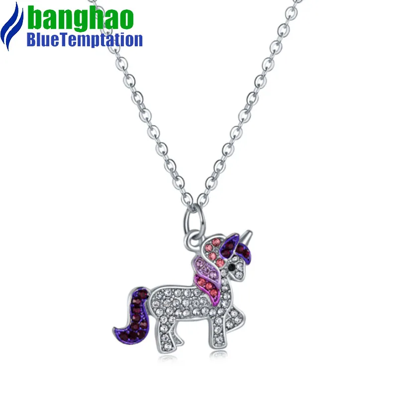 wholesale DIY Necklace pendant for Women pony Jewelry charms Necklace unicorn Mermaid Accessories Birthday Gift NK132