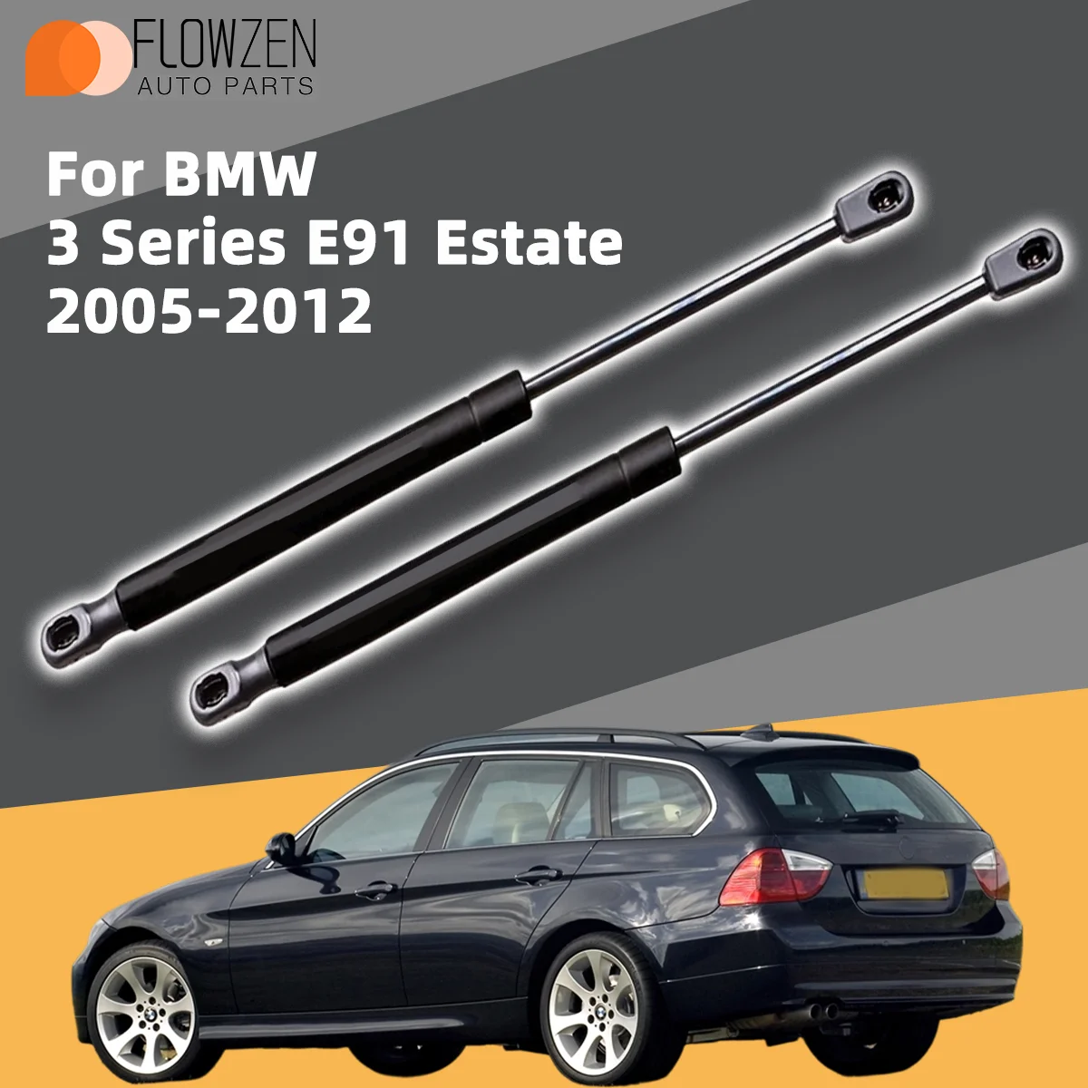 1 par de barras de presión para amortiguadores traseros compatibles con BMW Serie 3 E91 Estate 2005-2012, barras de resorte para maletero, OE 51247127875