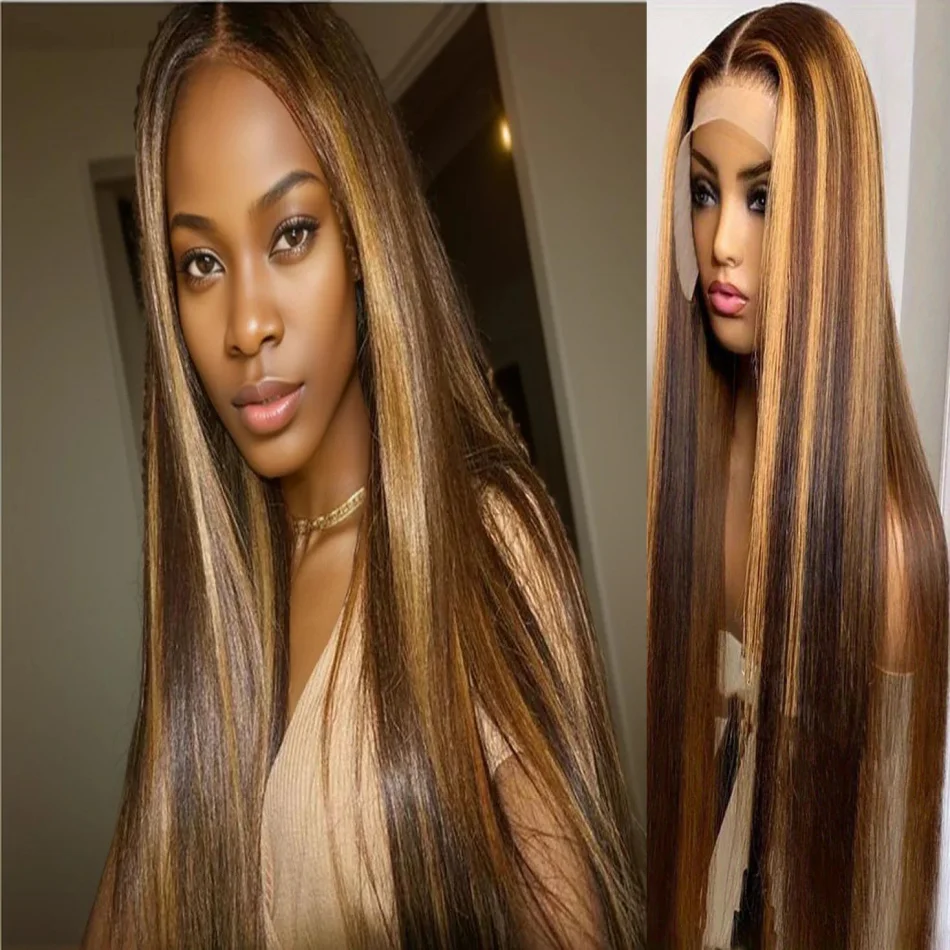 

30 40 Inch Highlight Straight Wigs 13x6 Human Hair 100% Lace Frontal Wig HD For Women Choice 13x4 Brazilian Cheap Glueless Wigs