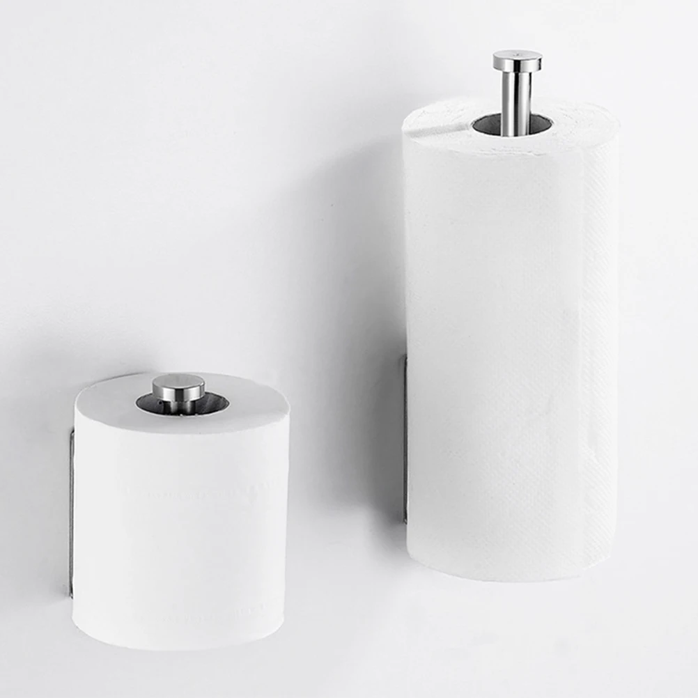 

1pc Long Stainless Steel Toilet Paper Holder Wall-mounted Roll Paper Organizer Toilet Tissue Rack for Kitchen Bathroom