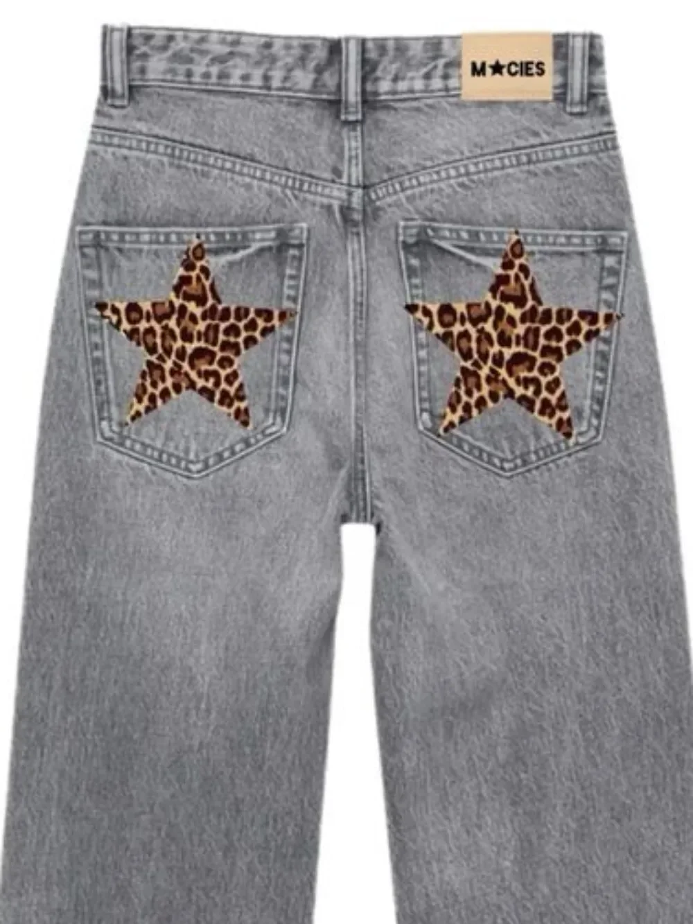 

Harajuku Gothic Leopard Print Embroidery Retro Baggy Jeans Womens Jeans Fashion Y2K Clothes Slim High Waist Casual Trousers