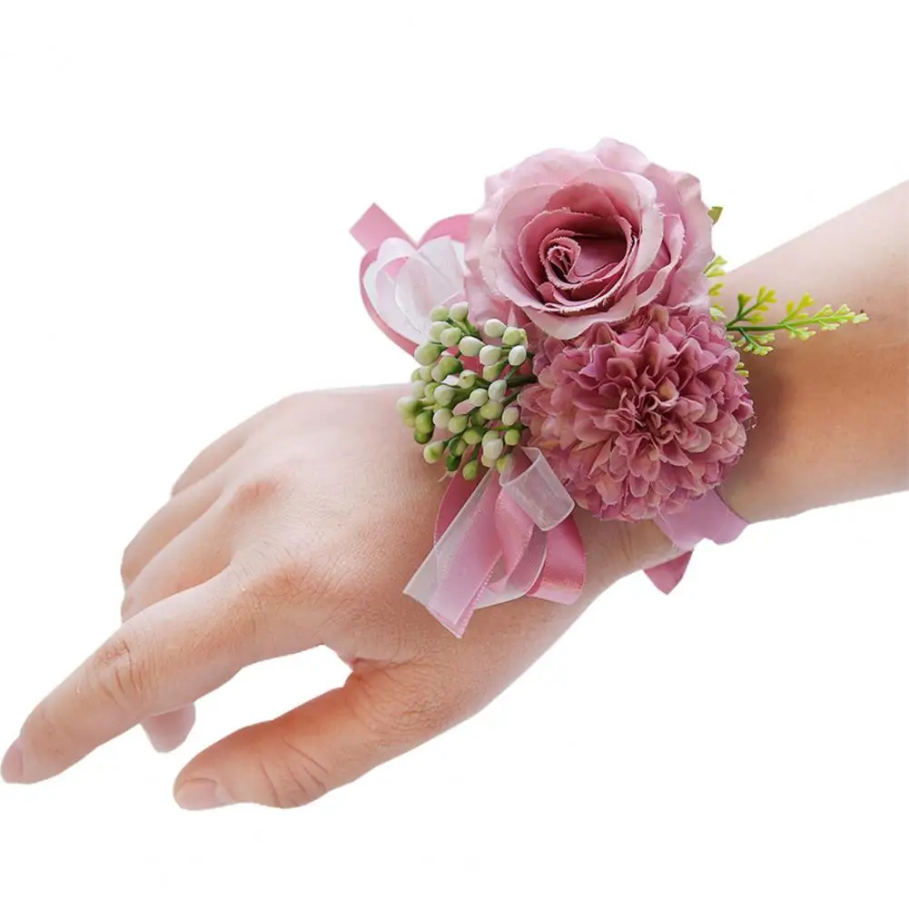 Wedding Wrist Flower Corsage Multi-color Decorate Elegant Groom Bridesmaid Bracelet Party Prom Artificial Wrist Flowers Corsages