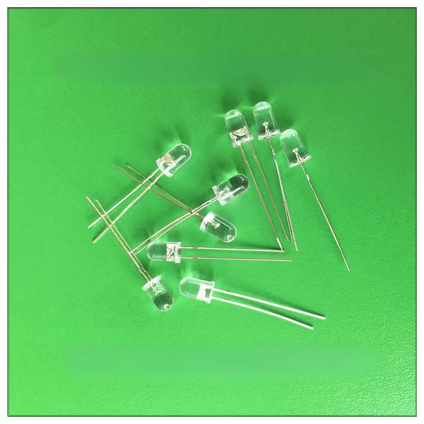 100PCS 5mm RGB 7-Color Fast-Flashing Long-Lead High-Brightness LED Light-Emitting Diode F5, Transparent LED Bead, 7-Color LED