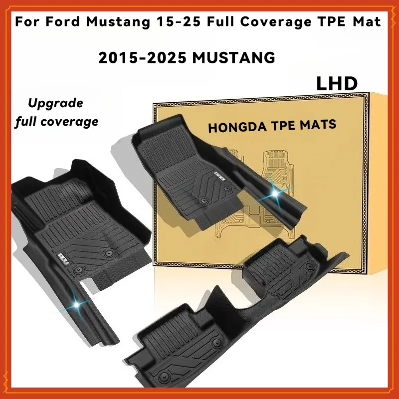 

TPE Floor Mats For FORD Mustang 2 door Coupe Convertible 2015-2025 LHD ICEV full coverage accessories