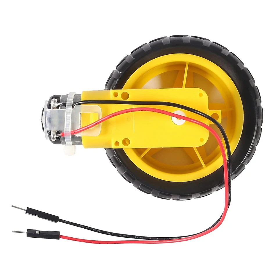 4 Uds DC Motor eléctrico DC 3-6V doble eje engranaje TT caja de cambios magnética Motor con 65mm rueda de neumático de coche de plástico inteligente RC coche Robot