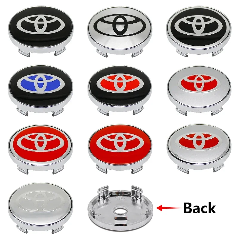 

4Pcs 60mm For Car emblem Wheel hub Center Cap Badge covers sticker Decals Styling For Toyota Corolla RAV4 LEVIN Yaris C-HR Camry