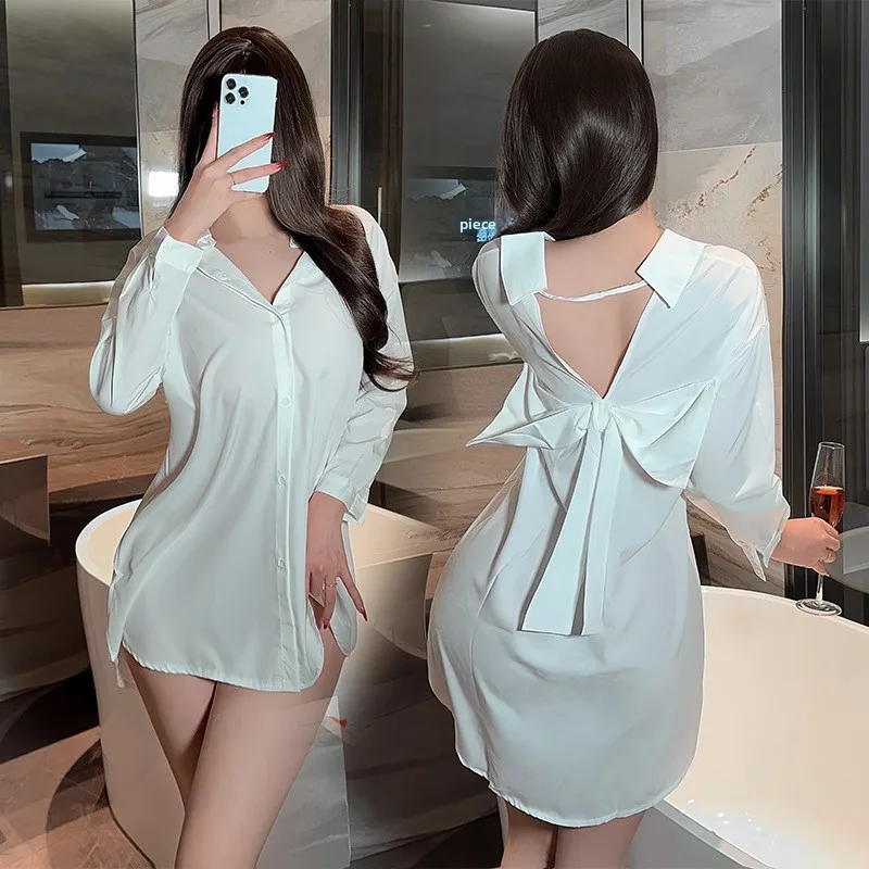 

Sexy Nightclub Sexy Underwear Dr for Women Boyfriend Pure Desire White irt Spwear Blouse Trendy Faionable
