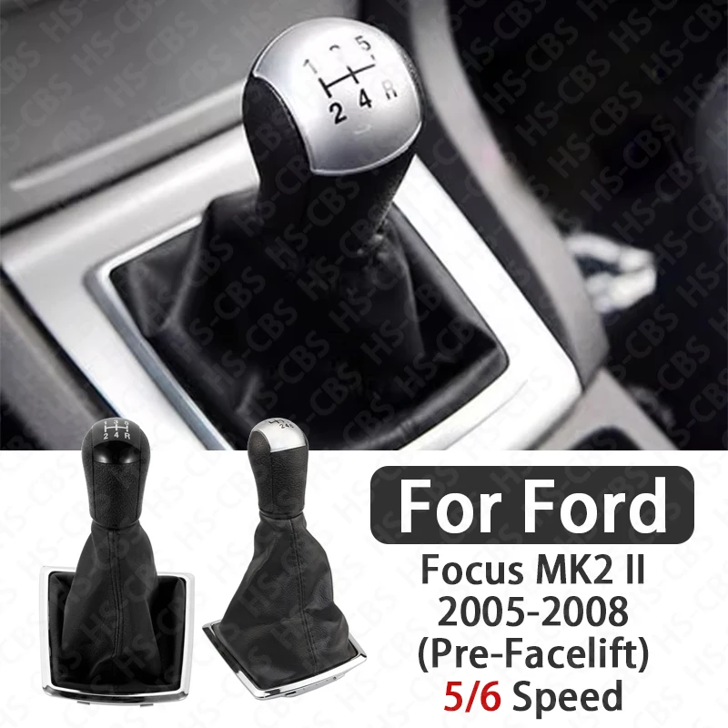 

Special 5/6 Speed Car MT Gear Head Shift Knob Lever With Leather Dustproof Cover For Ford Focus MK2 II 2005-2008 Accessories