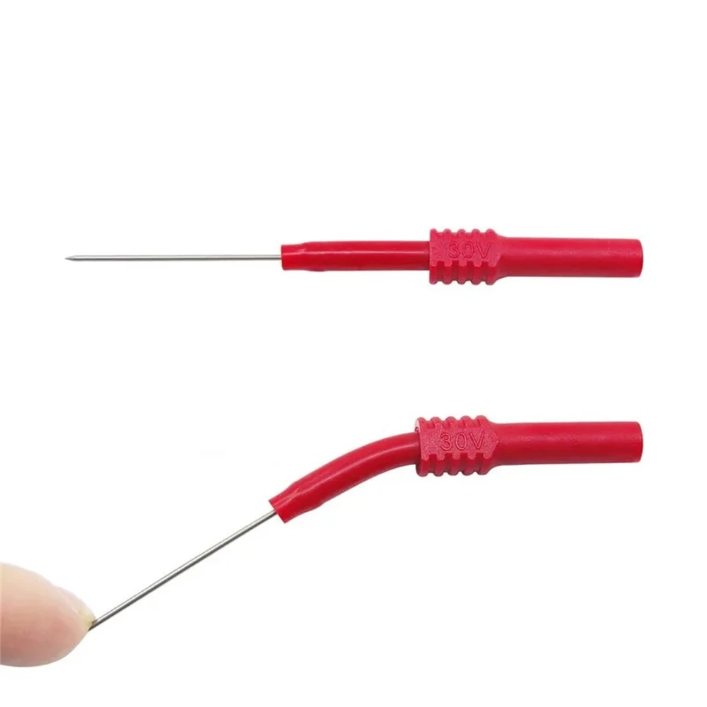 Cleqee P5009 10 Stück weiche PVC-Isolier-Piercing-Nadel, zerstörungsfreie Multimeter-Prüfspitzen, Rot/Schwarz – Detail 4