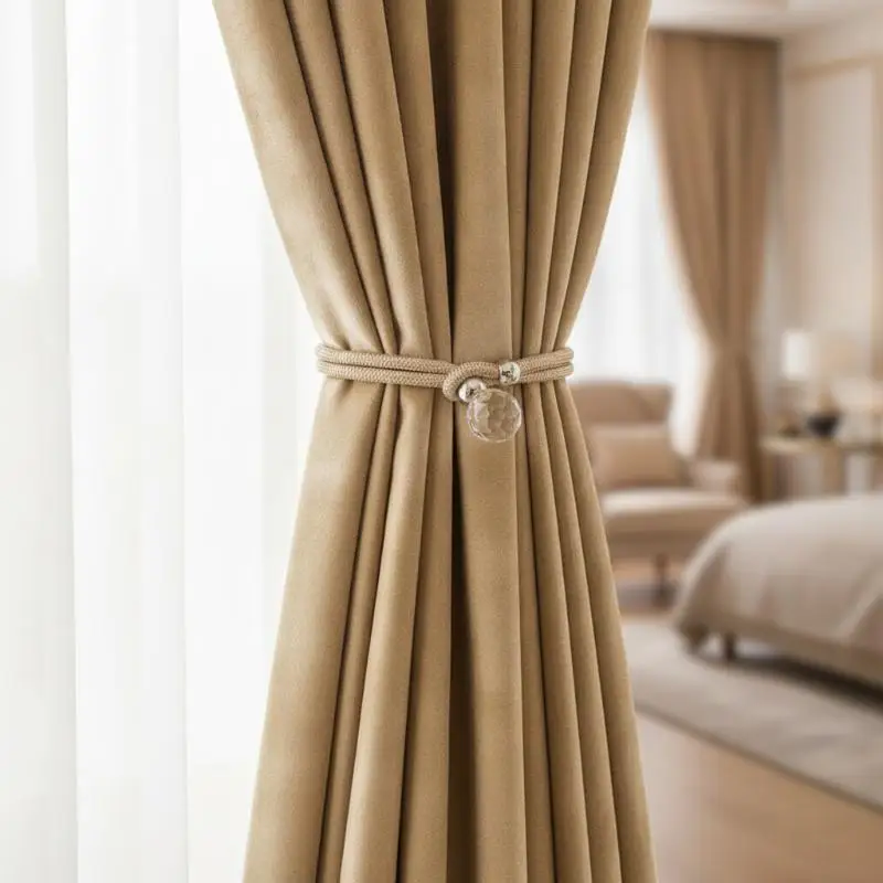 Easy To Use Strong Ball Curtain Buckles Backs Holdbacks 2Pcs Decorative Tiebacks Rope Hook Holder Home Decor