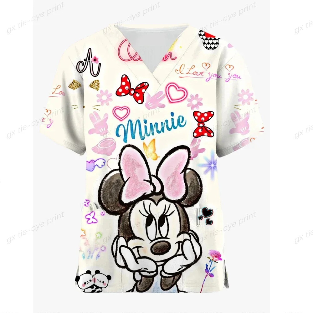 Medizinische Uniformen mit Disney Mickey Stitched Prints, einschl ießlich Spa-Peeling-Tops und Zubehör für Krankens ch western, Zahnärzte, Tierarzt