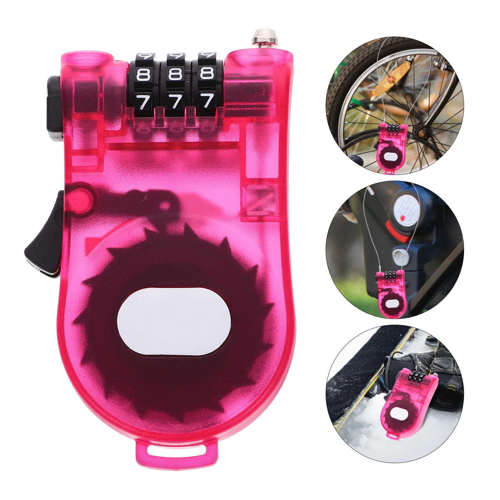 

Compact Bike Lock 1 Piece Plastic Password Lock for Snowboard Scooter Skateboard Outdoor Activity Safety Essential