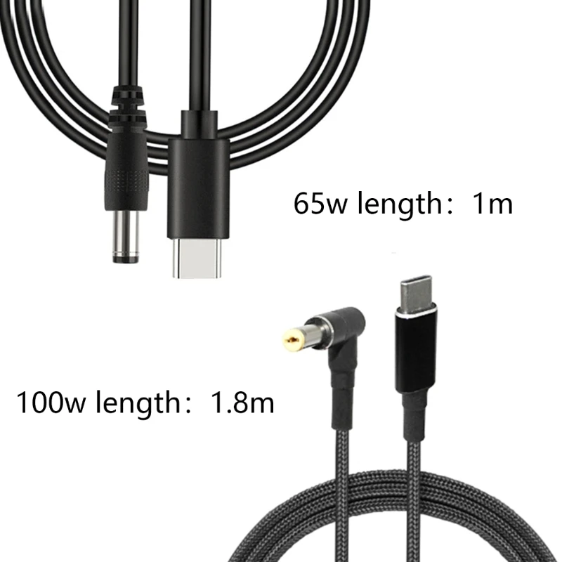 PD100W UsbC TypeC à DC18.5-20V câble d'alimentation rapide adaptateur 10 connecteurs