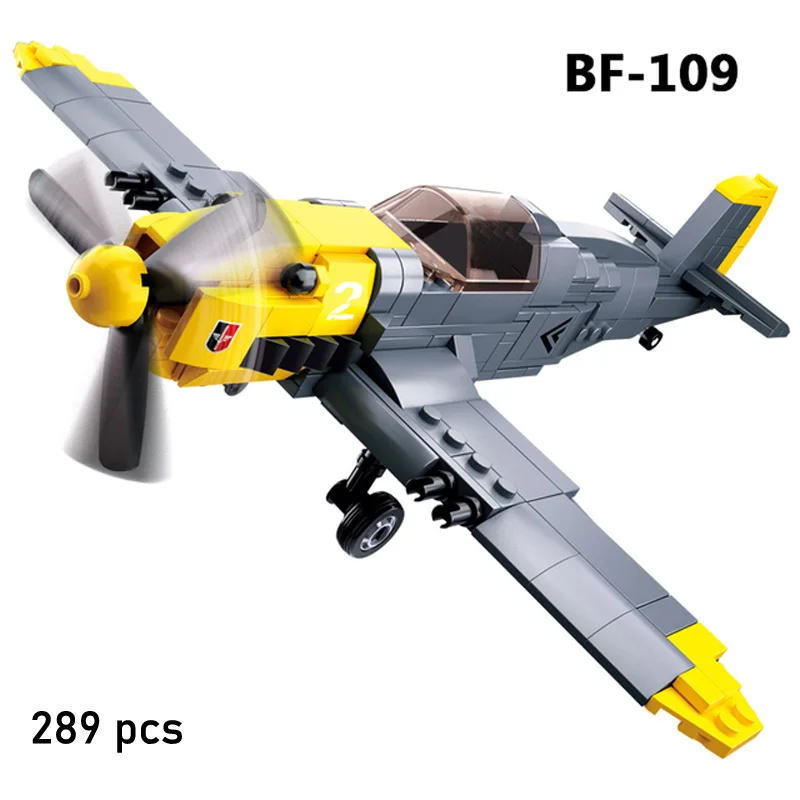 Airplane Plane Bomber Model Construction Toys Military Panzer Tank WW2 Aircraft Army Truck Armored Car Building Blocks For Kids