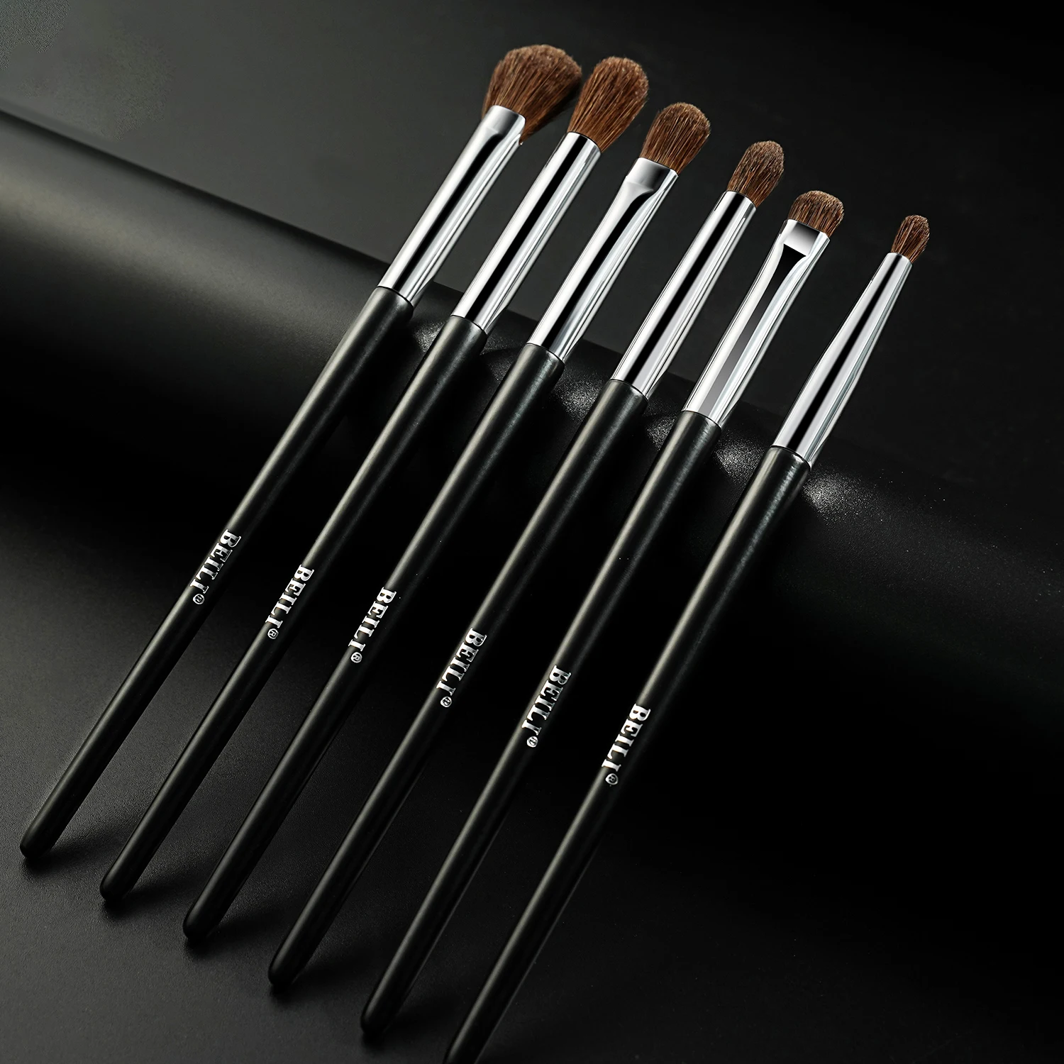 BEILI 6pcs Eye Makeup Brush Set With Bag Professional Eyeshadow Eyebrow Eyeliner Concealer Brush Makeup Tools for Women